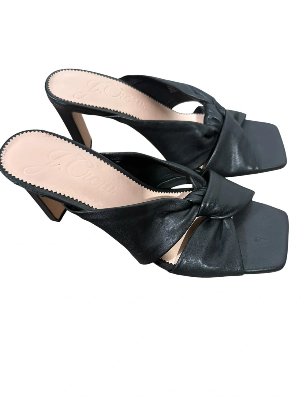J. Crew Ava twist-knot heels in black‎ leather size 8.5